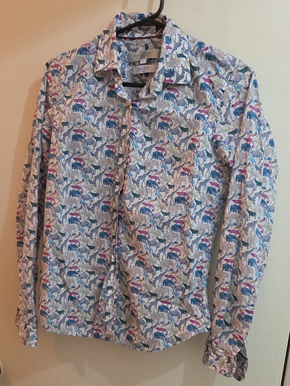 Simon's Contemporaine Liberty Of London Animal Print Button-Down Cotton Shirt